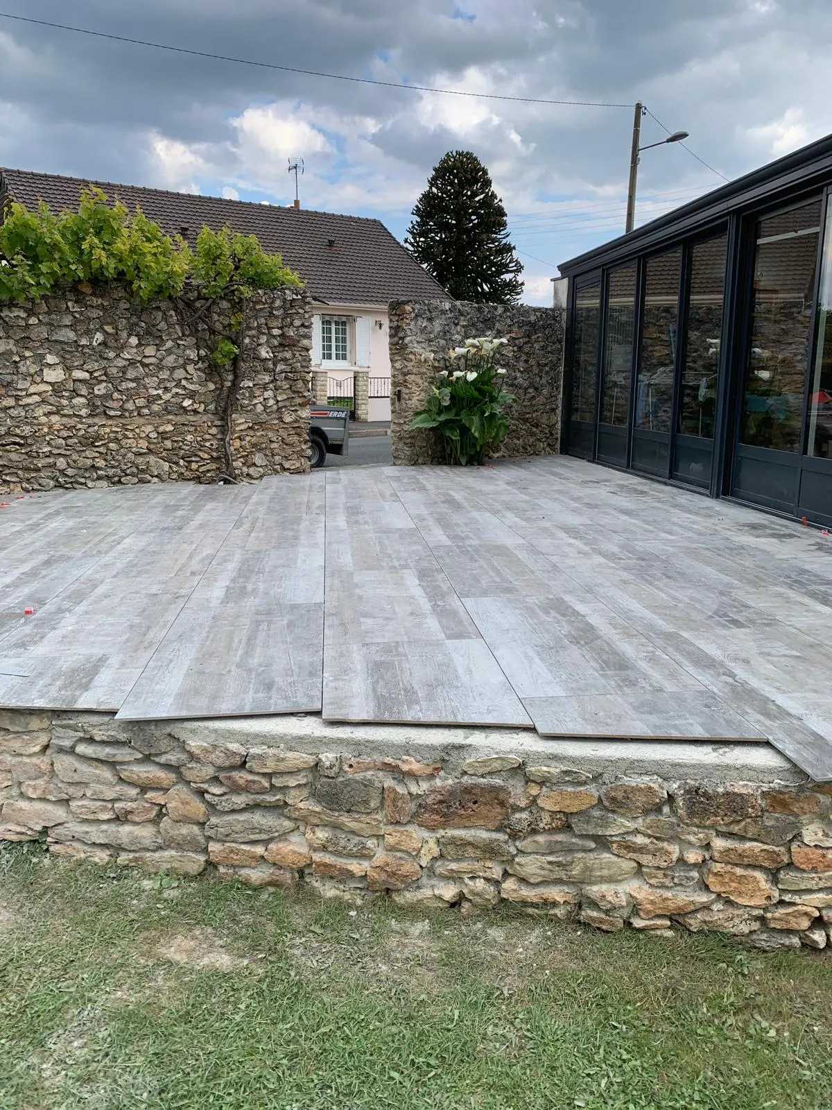 Pavage en dalles granit