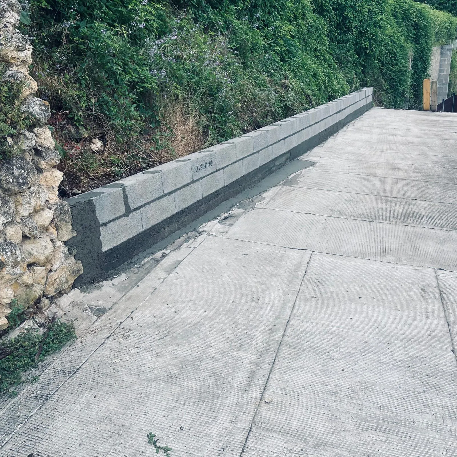 Chemin piétonnier en béton